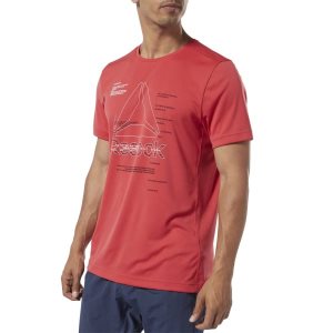 Koszulki Męskie Reebok Workout Ready Graphic Czerwone PL 71USCDE